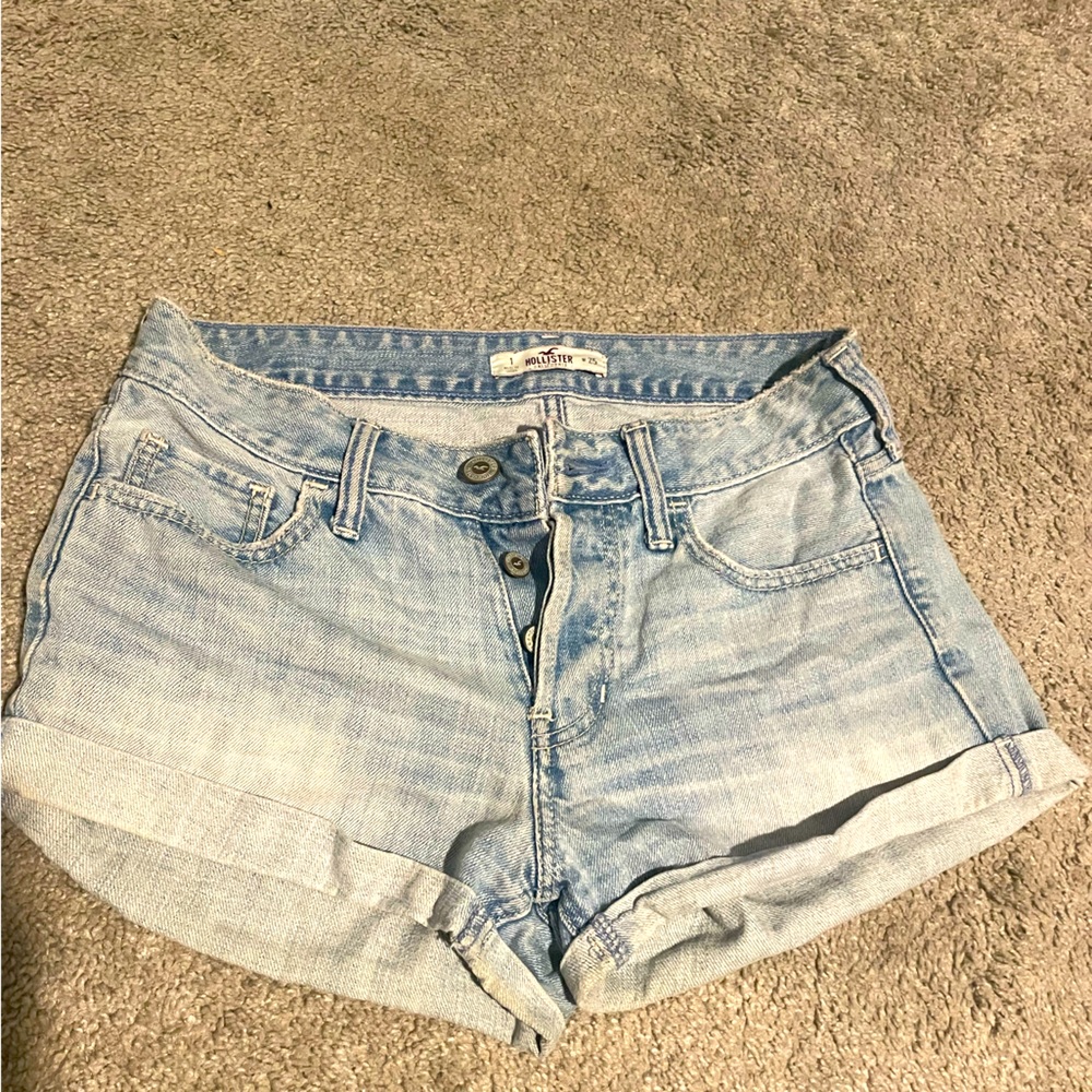 Hollister multi button jean shorts